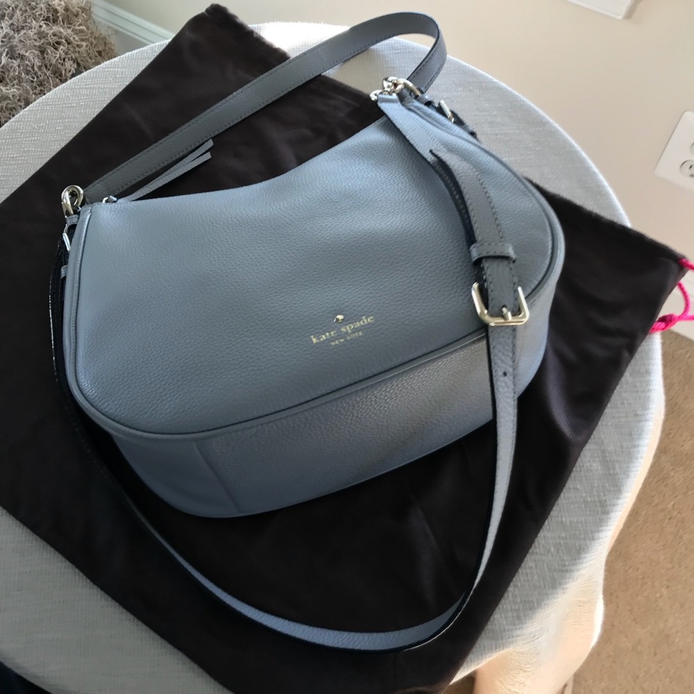 Kate Spade Jackson St. Mylie leather hobo. Note ink mark in the last photo.